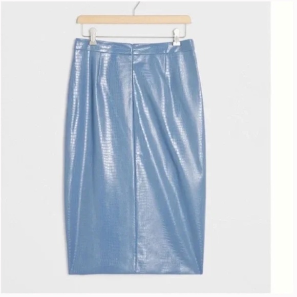 Maxine Faux Leather Faux Snake Boho Peasant Art Deco Hipster Hippie Pencil Skirt - Picture 1 of 2